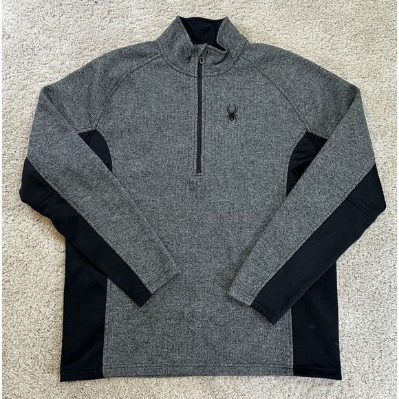 SPYDER Men's Outbound 1/2 Zip Midweight Core Pullover Sweater Men’s XL Gray - Picture 1 of 8